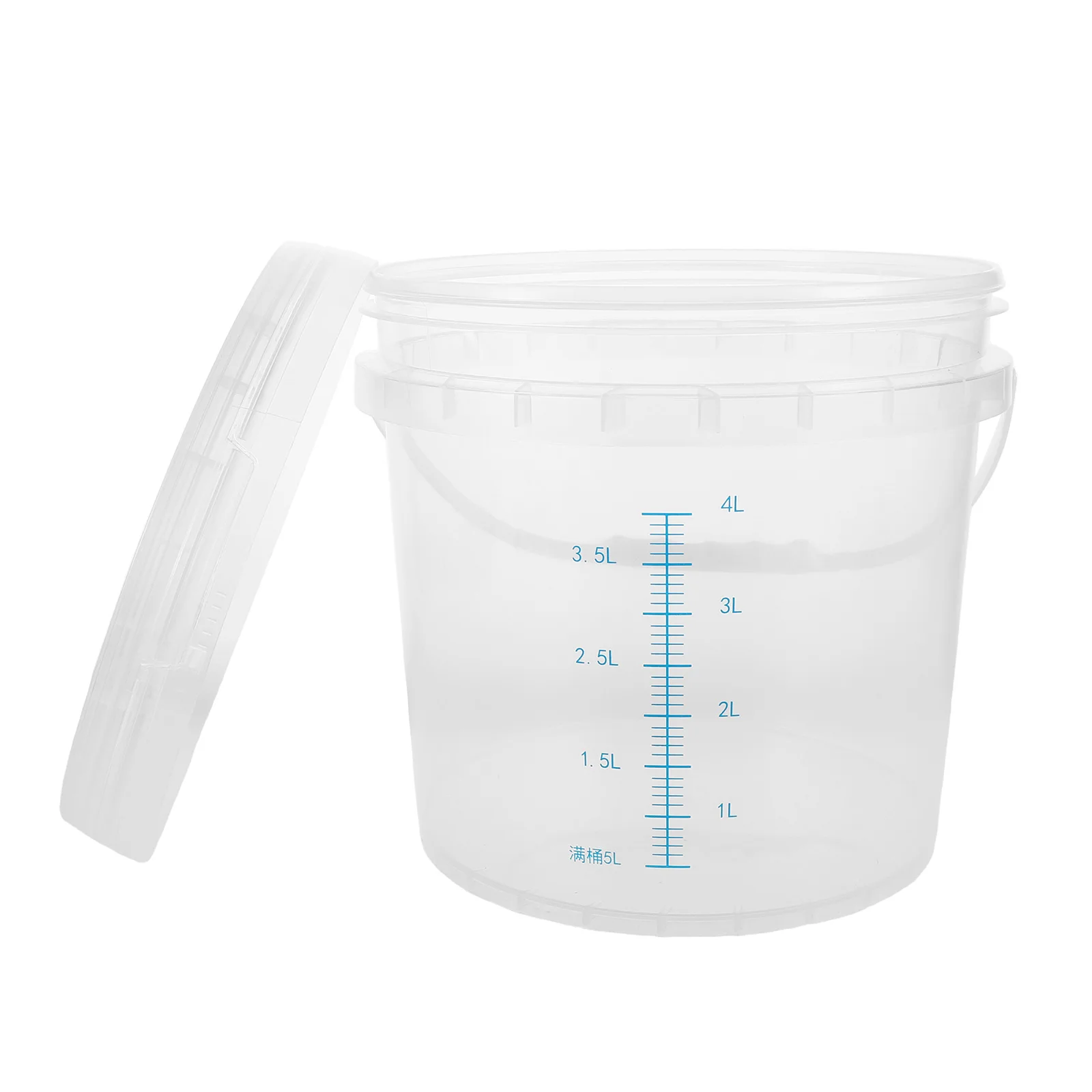 

5L Durable Thickened Plastic Bucket Transparent Foodgrade Scale Lid Handle Sealed Container for Soaking Cleaning