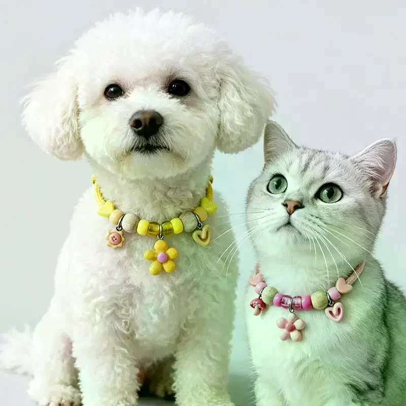/TPz/Pet External Deworming Collar Cute Design Macaron Color Adjustable Cat/Dog Pet Collar Safe Natural Material Adjustable