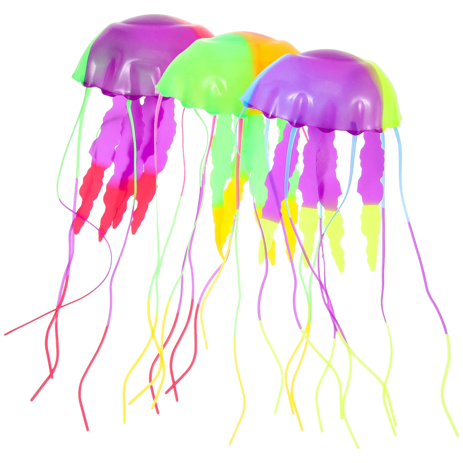 

3Pcs Colorful Jellyfish Tank Decorations Flexible Silicone Sea Creatures for Fish Tank Aesthetic Upgrade Aquarium Accessories