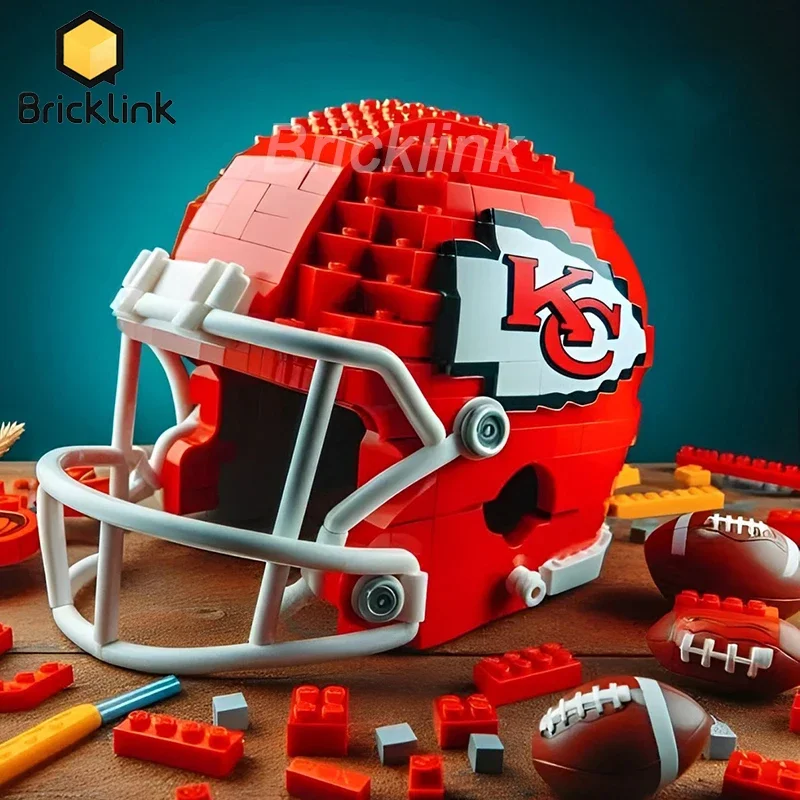 

Bricklink Ideas Sport Football Team Rugby Helmet Sets Steelers Chiefs Patriots Rams Ravens Creative Building Blocks Toys Gift