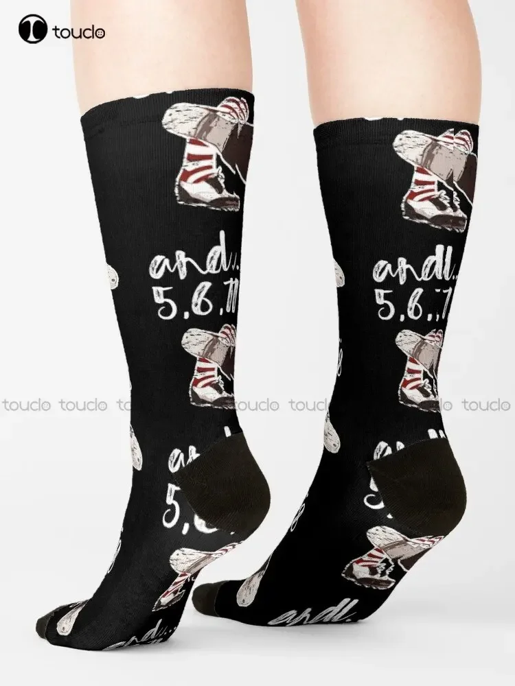 And... 5 6 7 8 Dance Design With Tap Shoes The Best Fun Gift For Any Dancer! Tap Dance Art #Tapdanceart Tap Fam Socks Funny Art