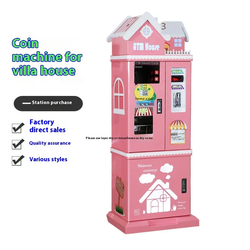 Smart Automatic Coin Vending Machine Unmanned Banknotes Paper Currency In Tokens Coin Pusher Claw Game Coin Exchange Machine
