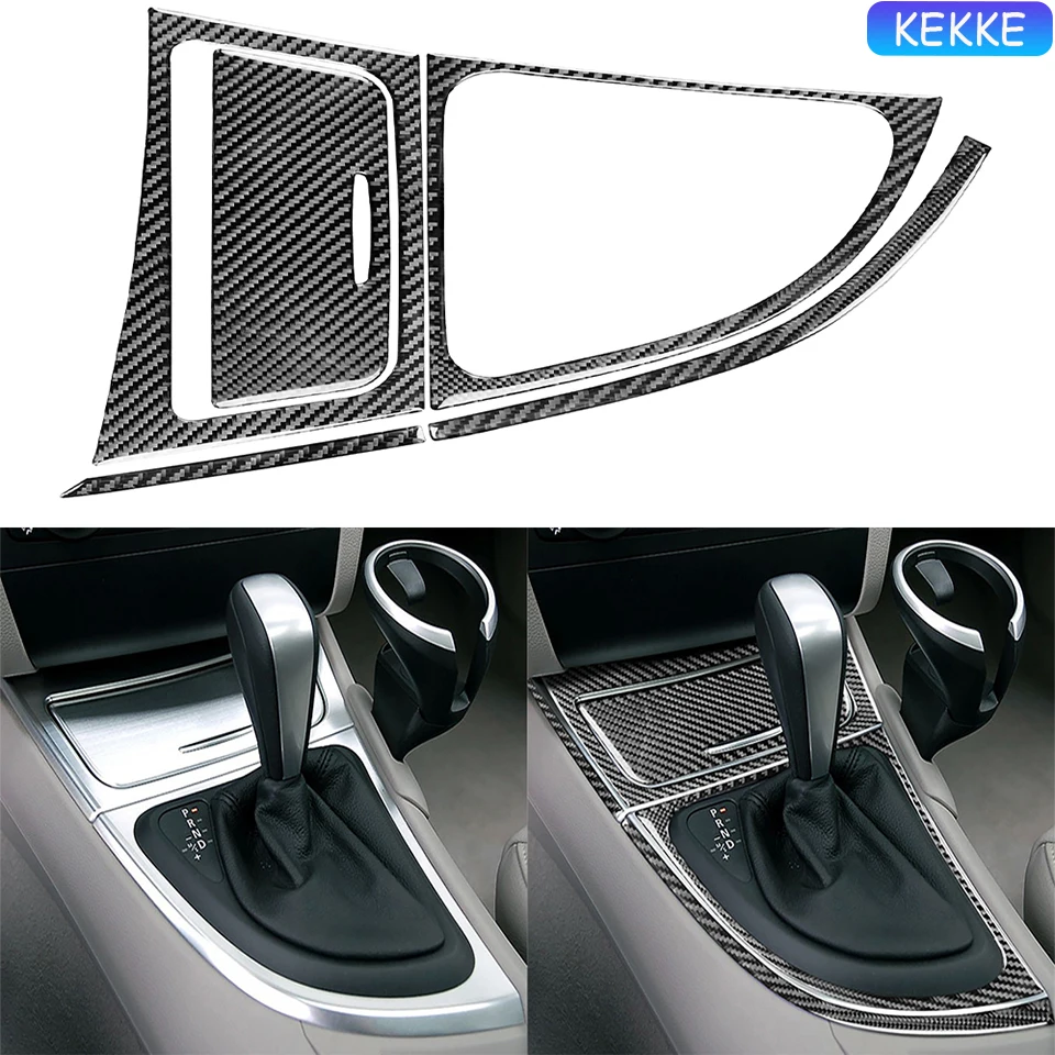 

Carbon Fiber Car Shift Panel Frame Stickers Protection Cover For BMW 1 Series E81 E82 E87 E88 2008-2013