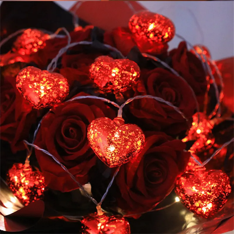 6M 40LED Valentinstag-LEDs, rote Liebes-Lichterkette – batteriebetrieben, perfekt für Schlafzimmer, Zuhause, Bar und Party-Dekoration