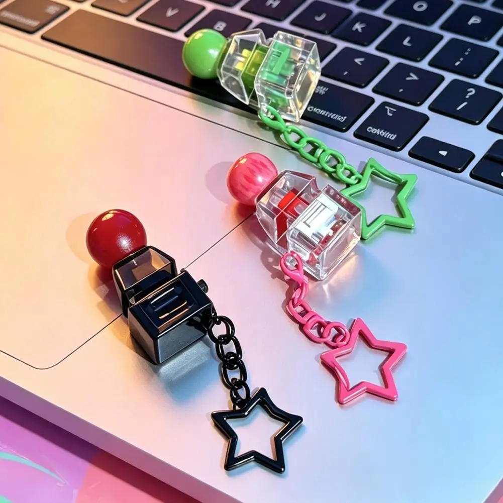 LED Light-up Fruit Fidget Keyboard Toy, Stress Relief Finger Clicker Keychain, Decompression Push Button Toy for Kids Adults