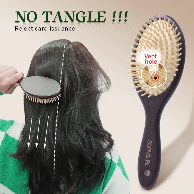 

Custom Name Hair Brush Women Airbag Detangling HairBrush Head Scalp Massage Brush Wood Comb For Hair Care Brosse Cheveux Femme