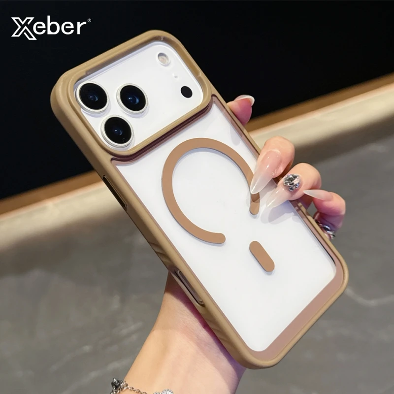Für iPhone 17 Air 16 15 14 13 12 Pro Max Plus transparente Hülle für Magsafe magnetische kabellose Lade harte Acryl klare Abdeckung