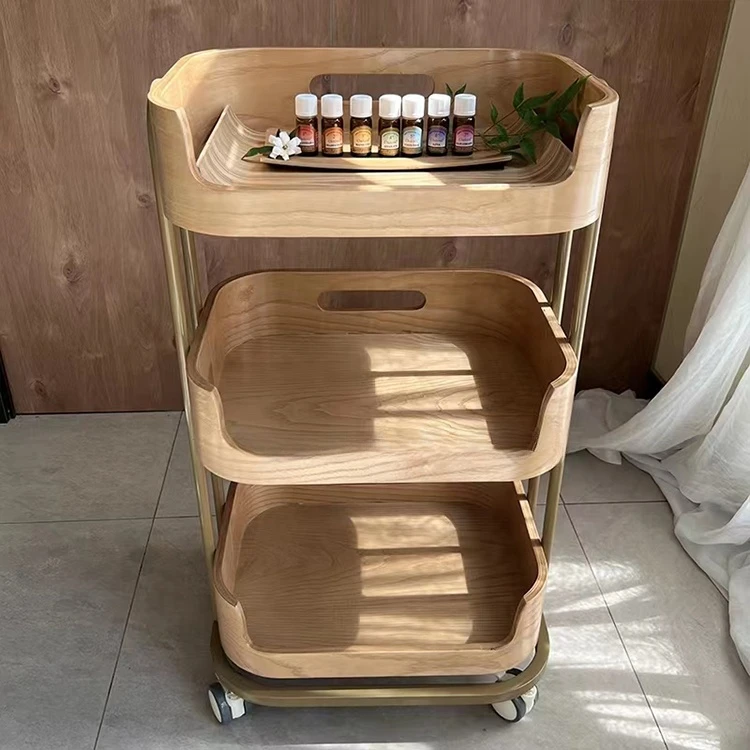 

Wooden Beauty Trolley Wooden Salon Spa Furniture Beauty Trolley With Wheels