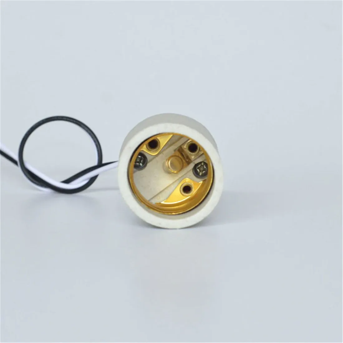 2/5/10/20 قطعة حزمة E14 E27 السيراميك المسمار مقبس الإضاءة ، E12 E26 الخزف المصباح الكهربي حامل مع سلك لمبة الهالوجين المتوهجة #5