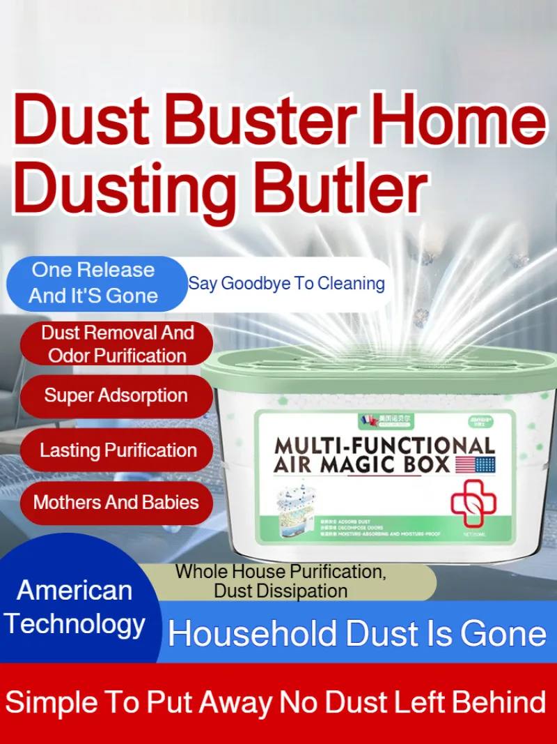 Portable Automatic Dust Box Absorbent Dehumidifier Air Freshener Lasting Moistureproof Dust Removal Box for Home Closet Bedroom