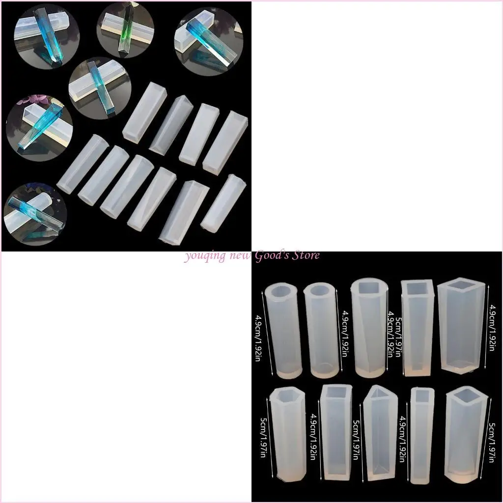 

57QA Прозрачные кристаллические формы для подвесок из эпоксидной смолы для изготовления ювелирных изделий 10 форм