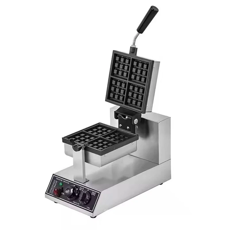 Máquina para hacer gofres giratoria pequeña de forma redonda de acero inoxidable, máquina para hacer gofres japonesa comercial bonita