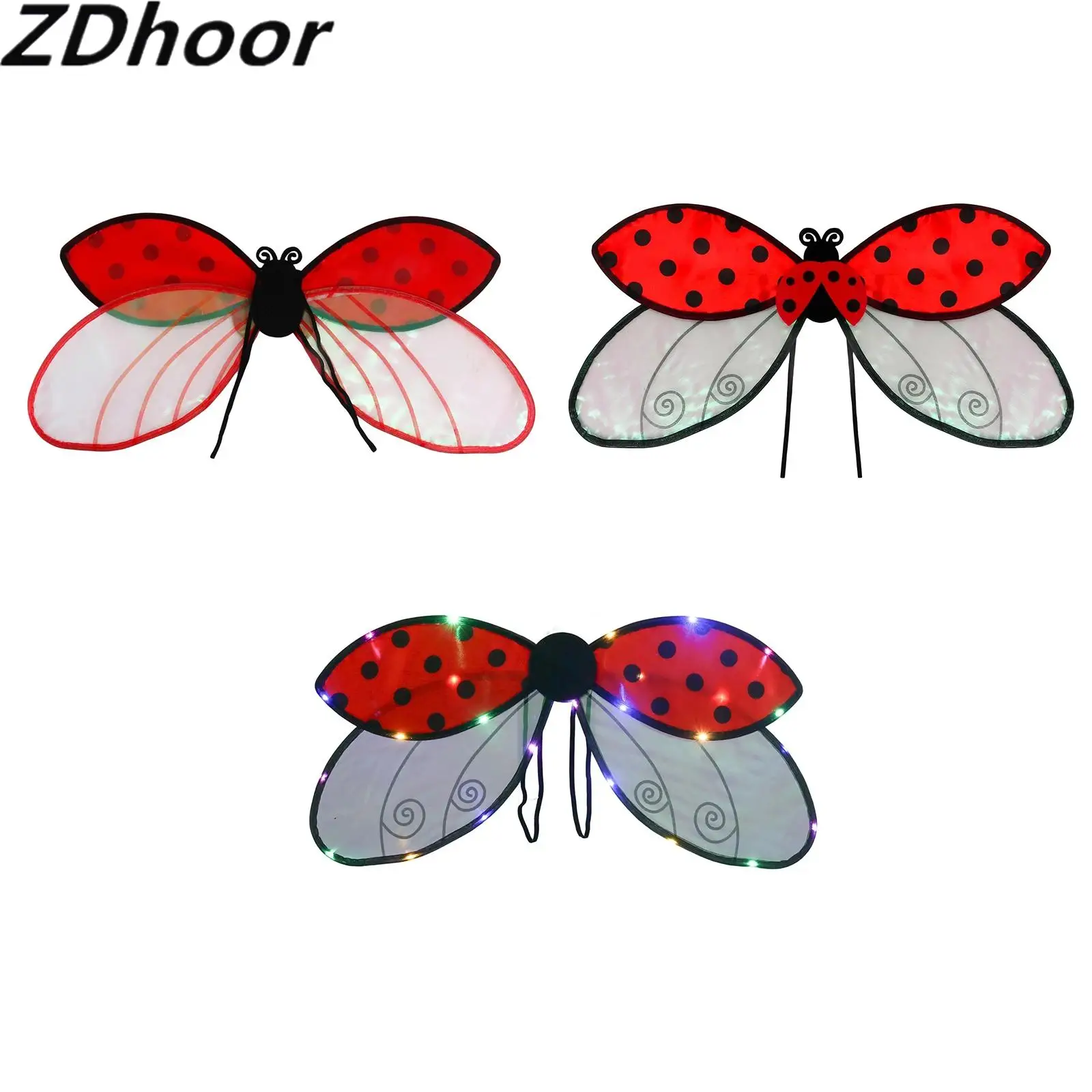 

Kids Girls Boys Insect Cosplay Wings Lady Bug Dress Up Wings Costume Accessory for Festival Themed Activities Stage Performance
