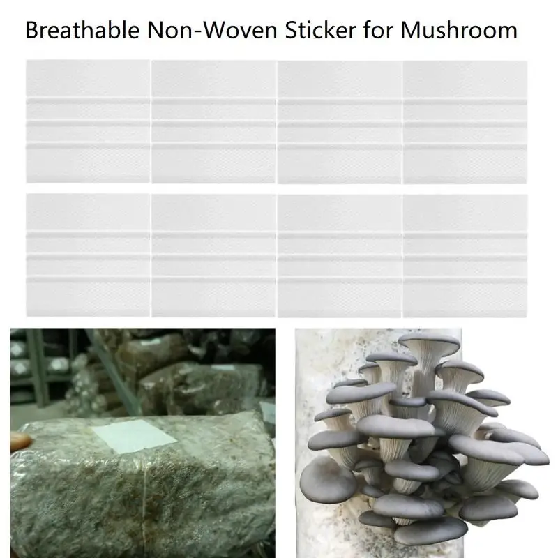 100/200/300 PCS Breathable Non Woven Mushroom Sticker With High Air Permeability For Home Mushroom Cultivation And Small Farming