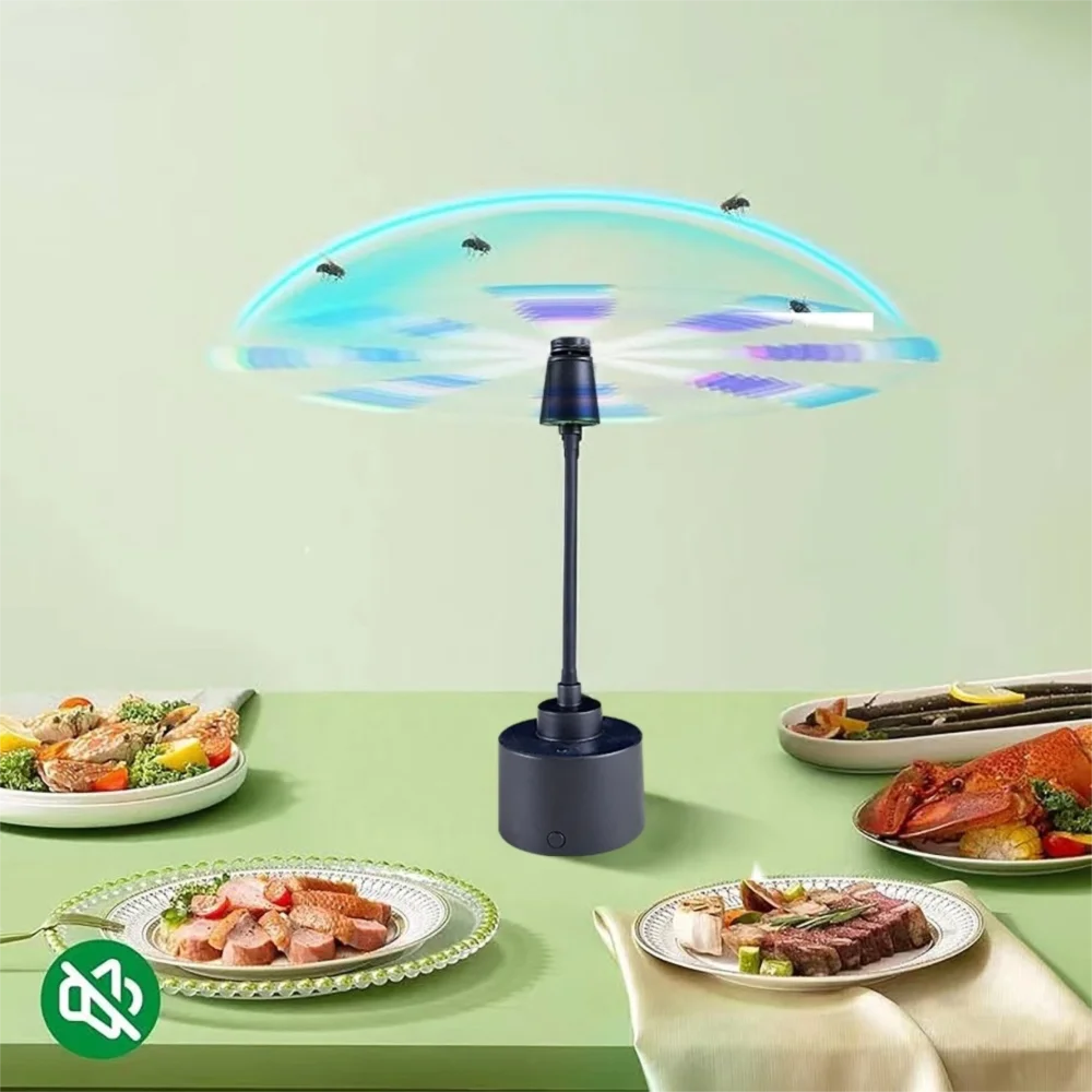 

Battery Powered Dining Table Fly Fans Automatic Convenient Fly Repellent Fans Keep Flies Away Safe Fly Spinner Table Top