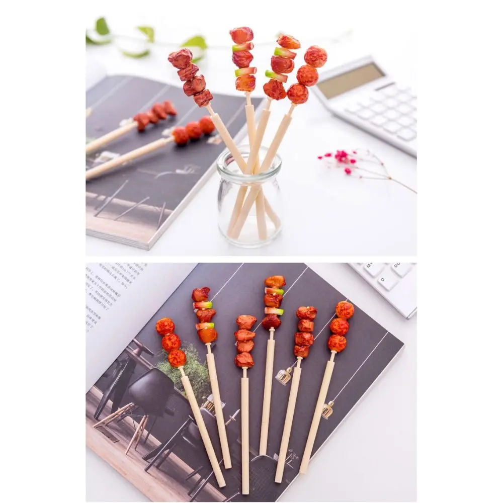 Creative Plastic Ballpoint Pen Barbecue Color Cover Type Fountain Pen 17cm Writing Tools