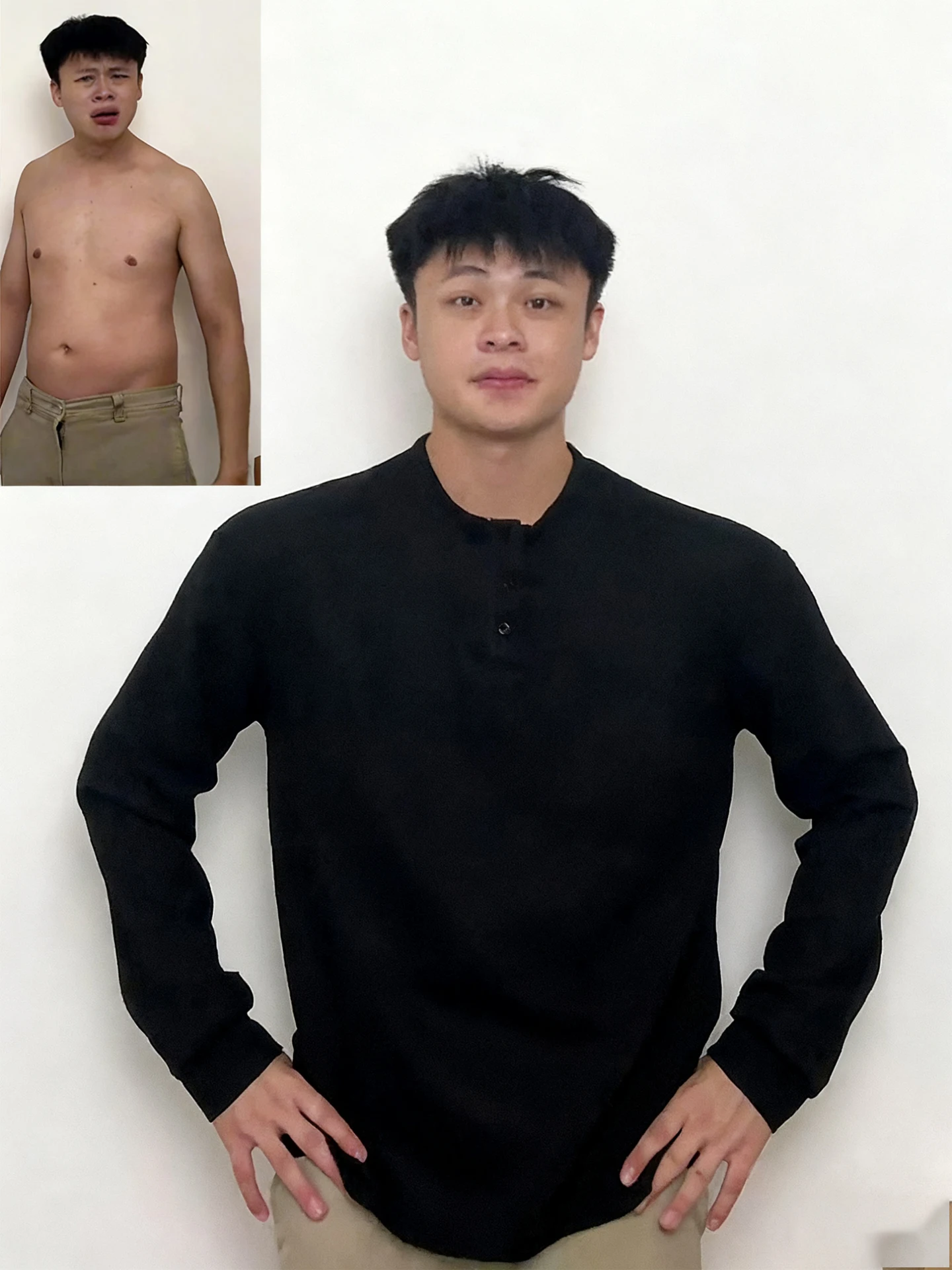 

Мужская осенняя тонкая толстовка Bla Long Sleeve в американском стиле, джинсы-капри из хлопка и полиэстера