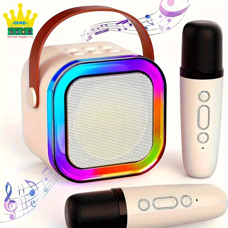 

K12 Wireless Microphone Karaoke Machine Bluetooth Speaker KTV HIFI Stereo Sound RGB LED Lights for Home Party Camping Equipment