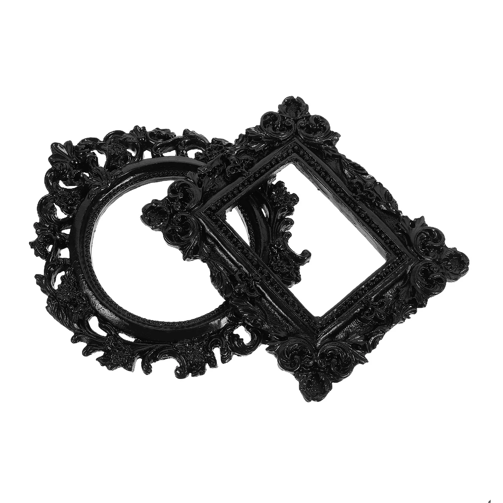 2 قطعة إطارات صور صغيرة عتيقة من الراتنج إطار صور صغير للتصوير الفوتوغرافي خلفية عرض زخرفة إطار صورة صغير #3