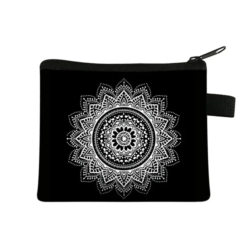 Mandala Flower 3D Printed Coin Purse Woman Shopping Portable Coin Case ID Card Case Multicolor Pattern Wallet Coin Bag Gift Bags