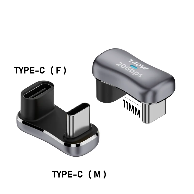 USB-C-Stecker auf Buchse, Konverter, USB-C 3,1/PD, 140 W, schnelles Aufladen, USB-A auf Typ-C-Adapter, für Steam Deck/Switch, 180-Grad-Winkel