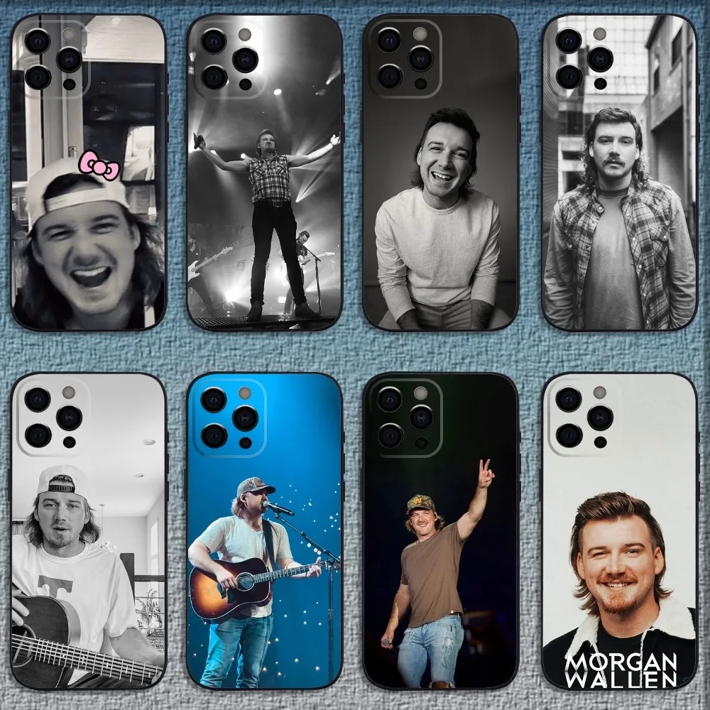 Singer M-Morgan W-Wallen Phone Case For iPhone 16,15,14,13,12,11,Pro,X,XS,Max,XR,Plus,Mini Soft Black Cover