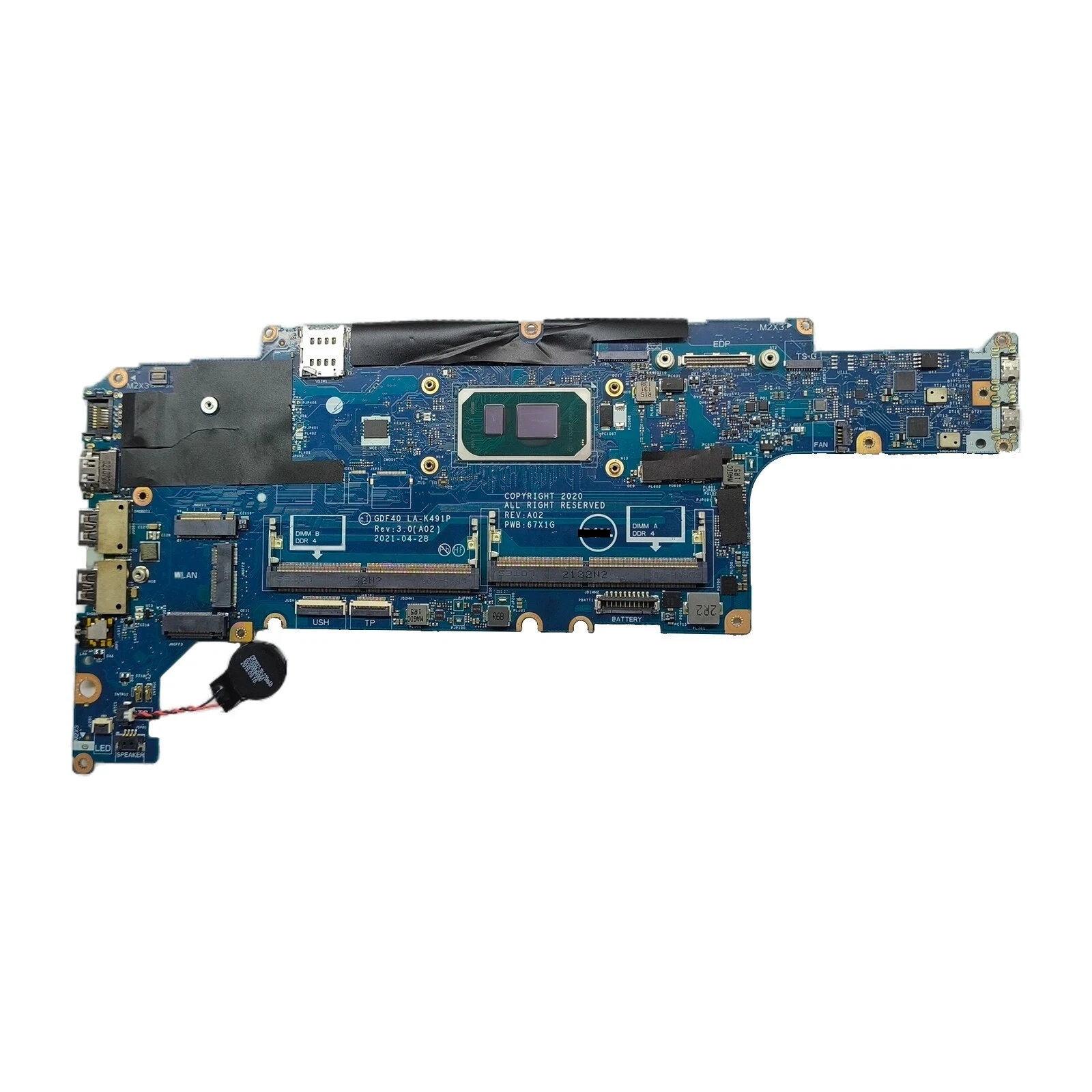 

035X97 For Latitude 5420 Motherboard GDF40 LA-K491P i7-1165G7