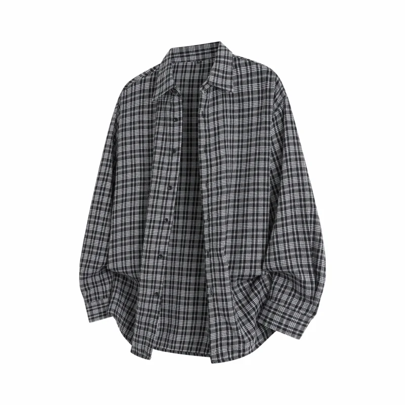 

Men Plaid Shirt Long Sleeve Lightweight Jacket