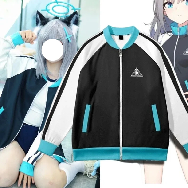 

Sunaookami Shiroko Costume Game Blue Cosplay Archive Black Jacket Coat Baseball Uniform Sports Wear Outfits for Women Men