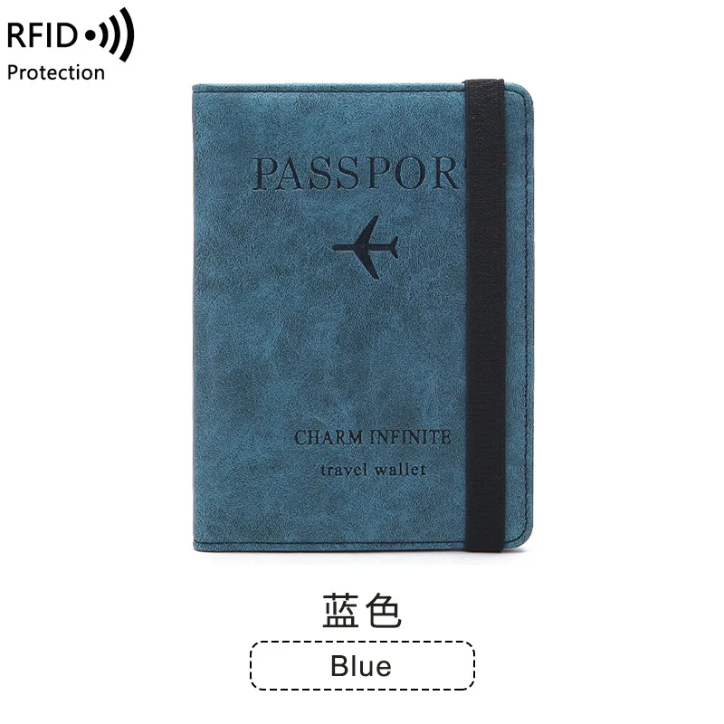 New Women Men Travel Passport Holder Cover Case RFID PU Leather Credit ID Card Holder Case Ticket Protective Wallet