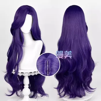 Anime Rarity Cosplay Wig 90cm Long Dark Purple Curly Wigs Heat Resistant Synthetic Hair For Women Girls Halloween  Best5