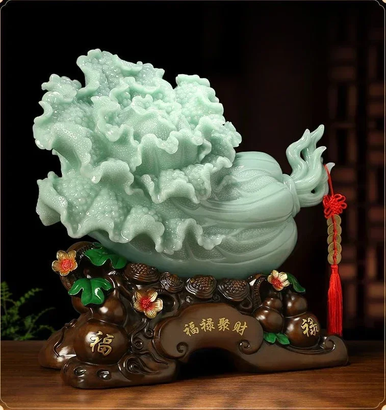 Cabbage Resin Ornaments Attract Wealth Home Living  Wine Cooler Entrance Office Decor Gift