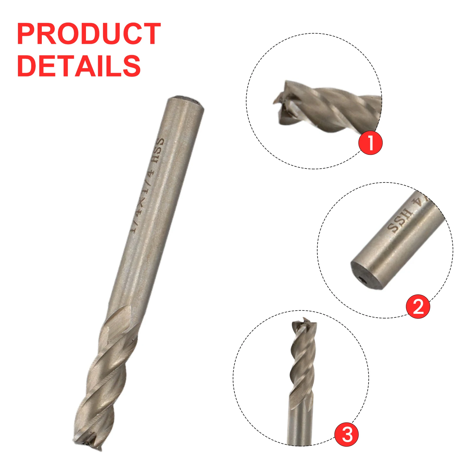 TiAlN Coated 1/4 x 1/4 Inch 4 Flute HSS CNC End Mill Cutter Milling Router Bit for Improved Performance Set of 5