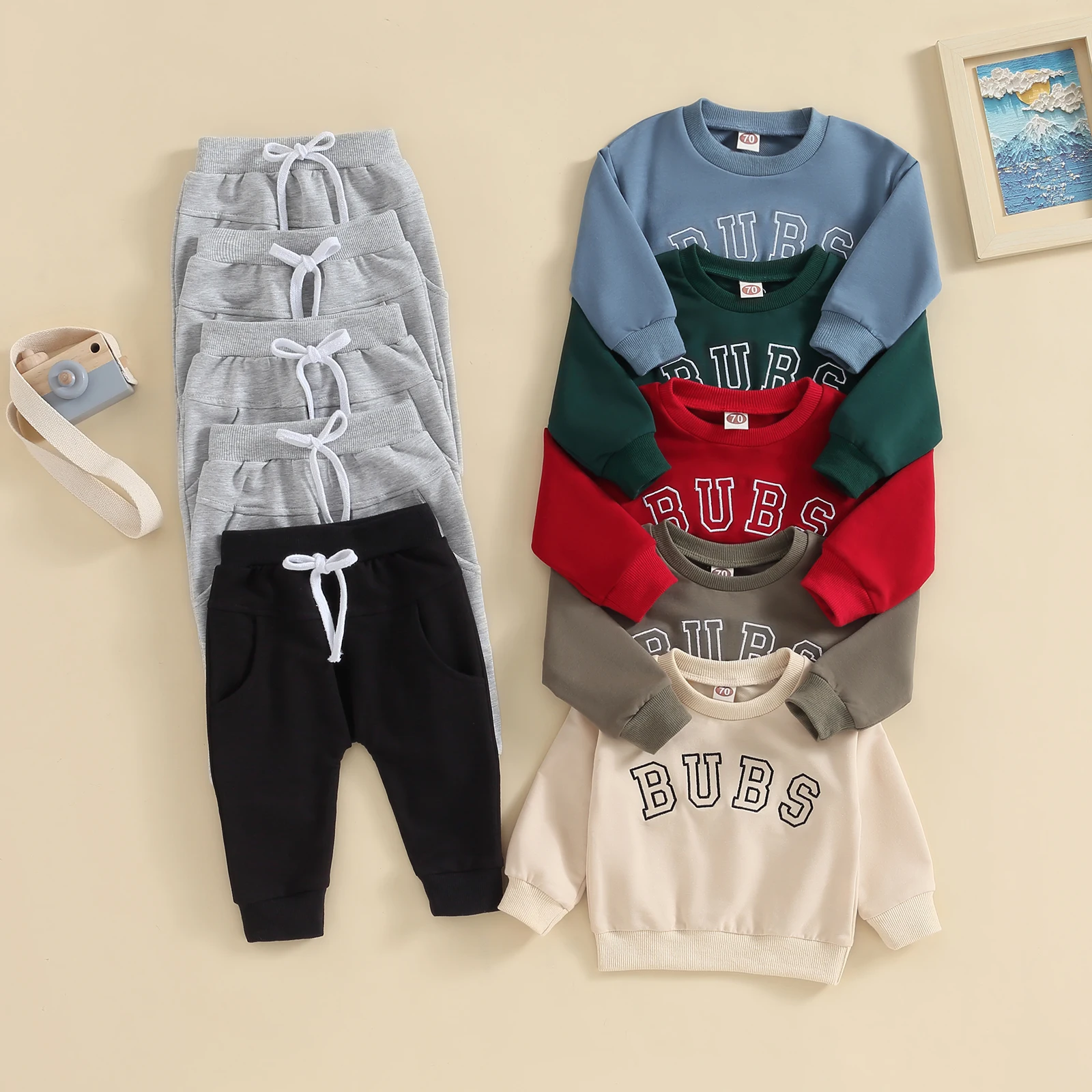 Baby Clothing Boys Fall Outfits Classic Long Sleeve Autumn Tracksuit Letter Print Sweatshirt Trousers Set Toddler Clothes