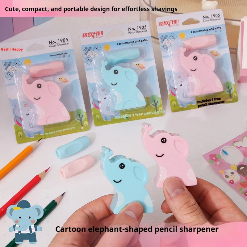 4/2 Pieces in Random Colors, Cartoon Cute Little Elephant Pencil Sharpener, Small Pencil Sharpener, Manual Pencil Sharpener Stationery for Primary School Students and Children