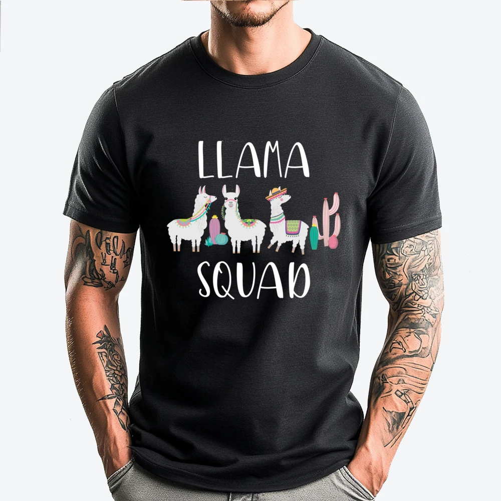 

Llama Squad Graphic Tees Streetwear Men Men's T-Shirts Comfortable Men Short Sleeve Tee Oversized Leisure