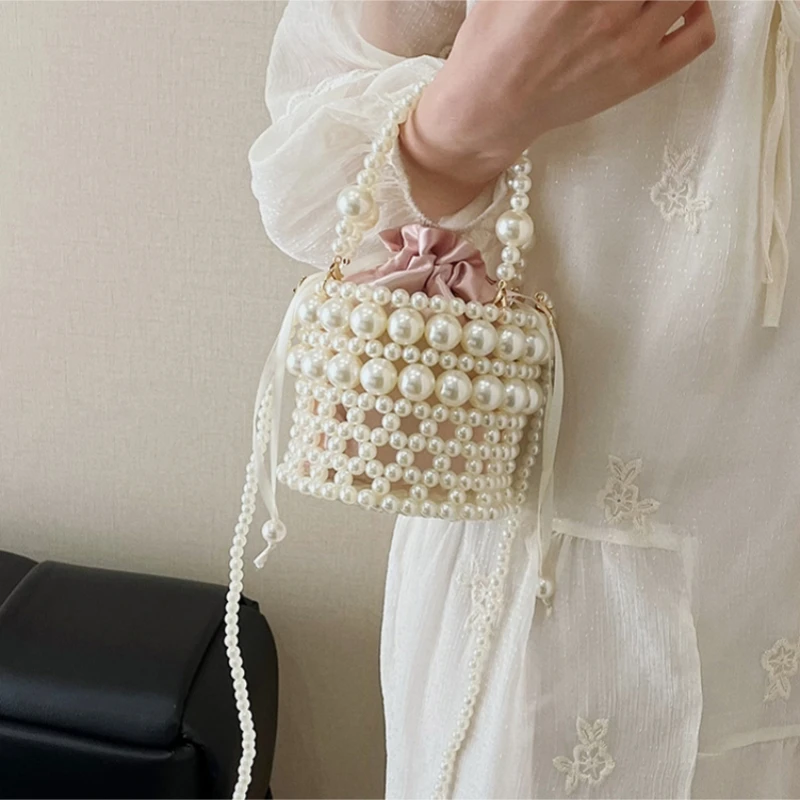 

Trendy Women Acrylic Beading Crossbody Shoulder Bag for Ladies Pearl Evening Clutch Bag Fashion Party Purse Handbag Phone Bag