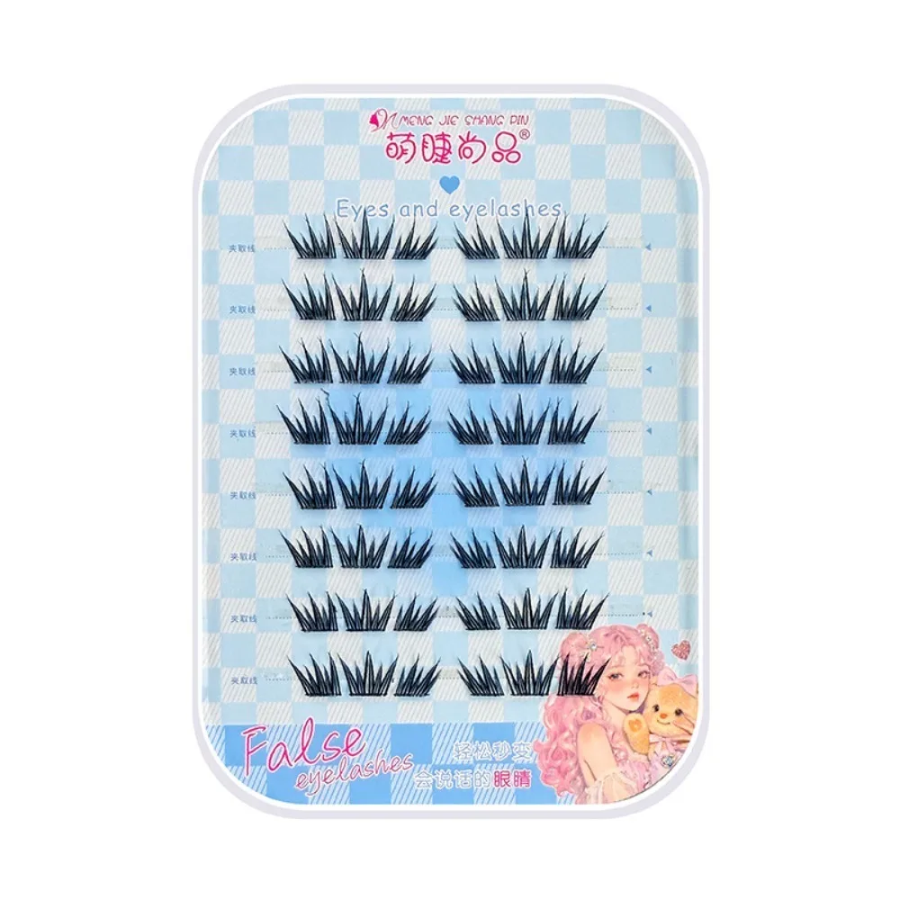 甘い自己粘着まつげクラスター DIY 再利用可能な接着剤不使用の偽まつげメイクアップ個別粘着つけまつげ女性/女の子