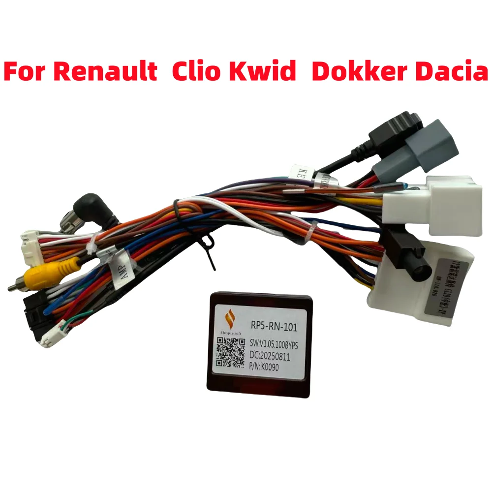 RP5-RN-101 Canbus Box For Renault Captur Clio Sandero Logan Duster Kwid Kangoo Dokker Dacia Android Receiver 16 Pin Wire Harness