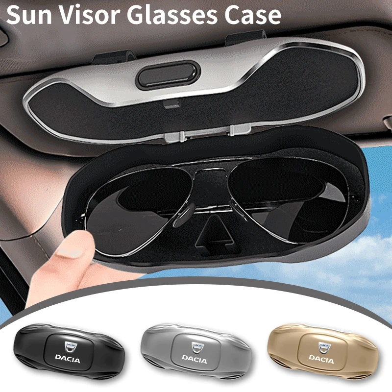 Car Stickers Sun Visor Sunglasses Storage Box Glasses Case Clip For Dacia Duster Logan Sandero Lodgy Dokker Sandero Stepway