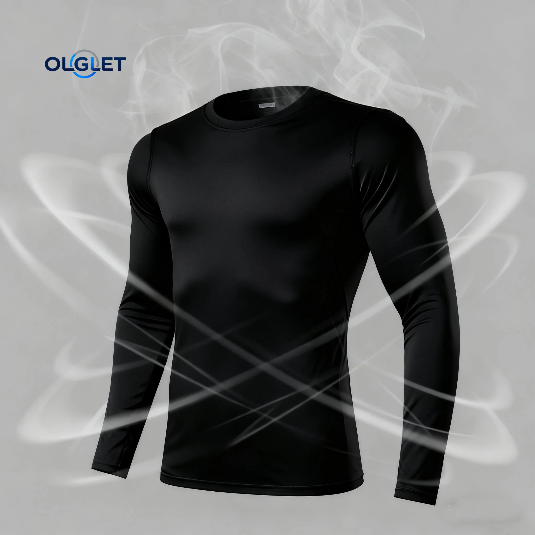 

Men's Black Compression Long Sleeve Shirt Quick Dry Stretch Lightweight Sports Top for Basketball Running Gym Workout Training