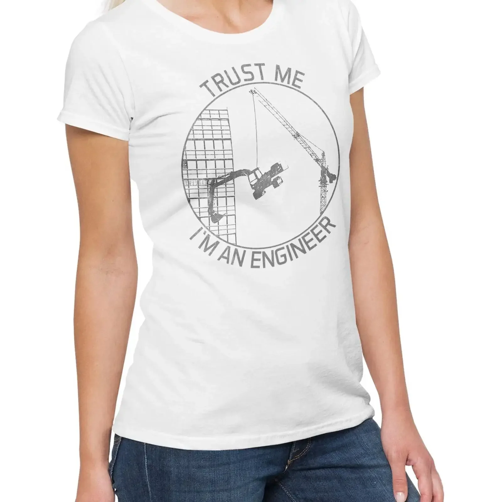 T-shirt pour femme « Trust Me I'm An Engineer » – Thème Mathématiques, Ingénieur, Science – Style vintage délavé, idéal pour le quotidien
