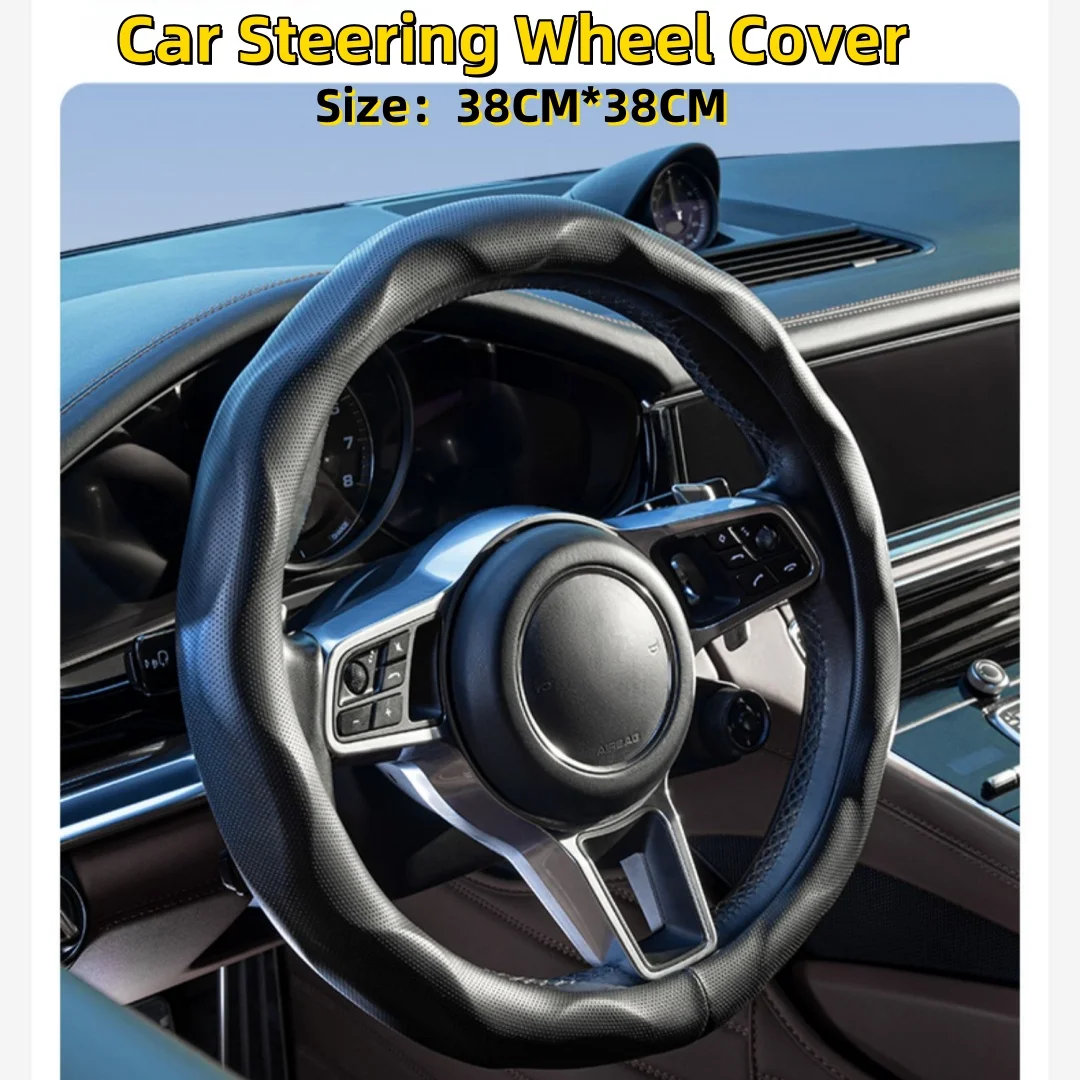 

Car Steering Wheel Cover 38*38CM Four Seasons Universal Breathable Anti-slip Round 2025 New Model