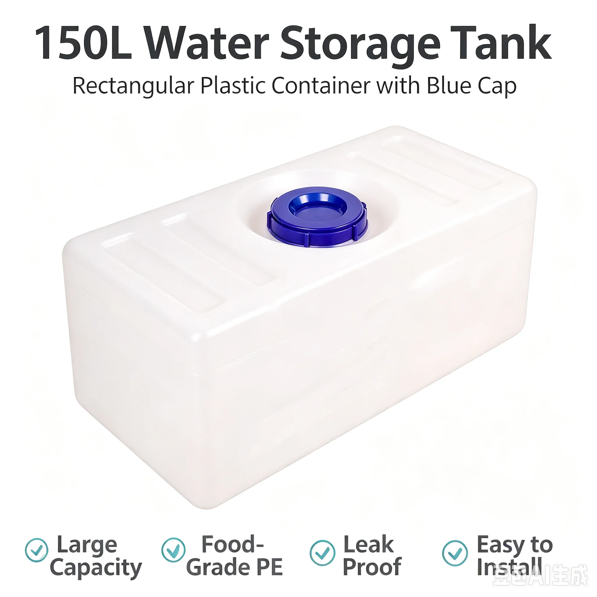 150L RV Storage Block Tank, Dual‑Use / Water Storage Cistern, Emergency Container for ,  Camping Trailer and Yacht Modification