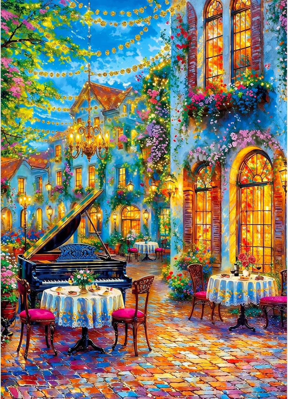 

Adult Jigsaw Puzzle Romantic Piano Night 1000/500/300/120 Pieces Oil Painting Puzzle Birthday Gift Room Decor Entertainment Toy