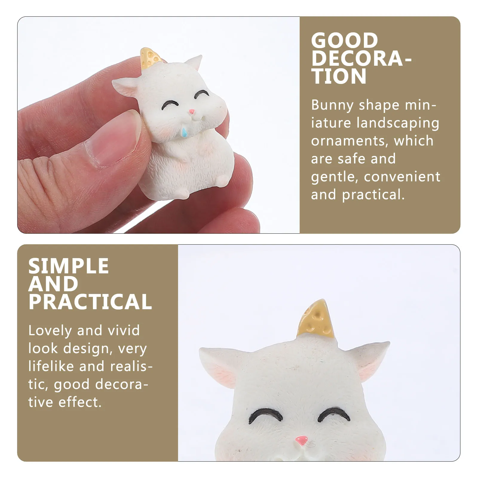 

12 Pcs Bunny Ornament Miniature Rabbit Figurines Garden Statue Ornaments for Crafts Figure Resin Decoration