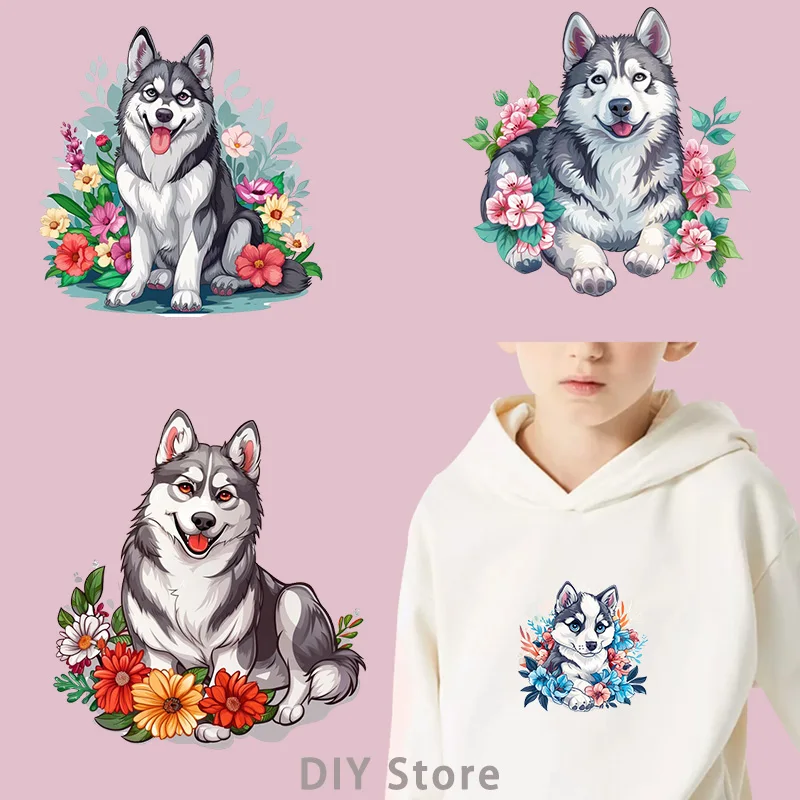 lovely Blue eyes Husky dtf Heat Transfer iron on transfer for clothing transfers ready to press Heat Transfer On Clothes.