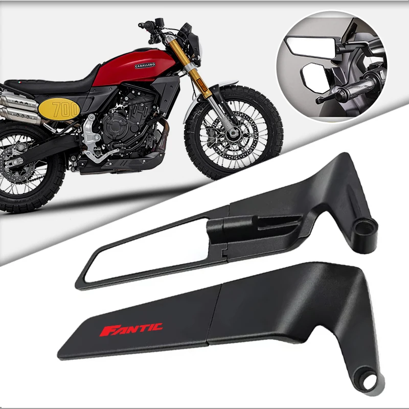 Classic Motorcycle Stealth Rearview Mirrors HD Vision Safety For FANTIC CABALLERO TRACK 125 RALLY/SCRAMBLER 500 XE125 alloy