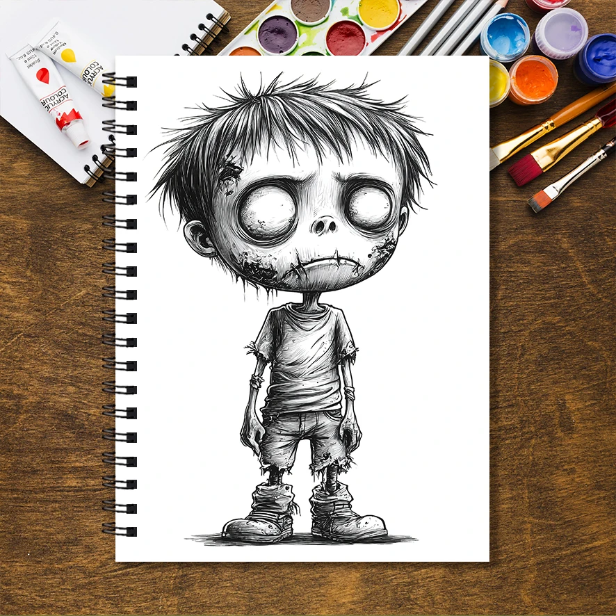 Adult Coloring Book - 8.3x 11.2 Inch 32 Pages Scary Doll Coloring Book - Helps Reduce Stress and Ease Emotions