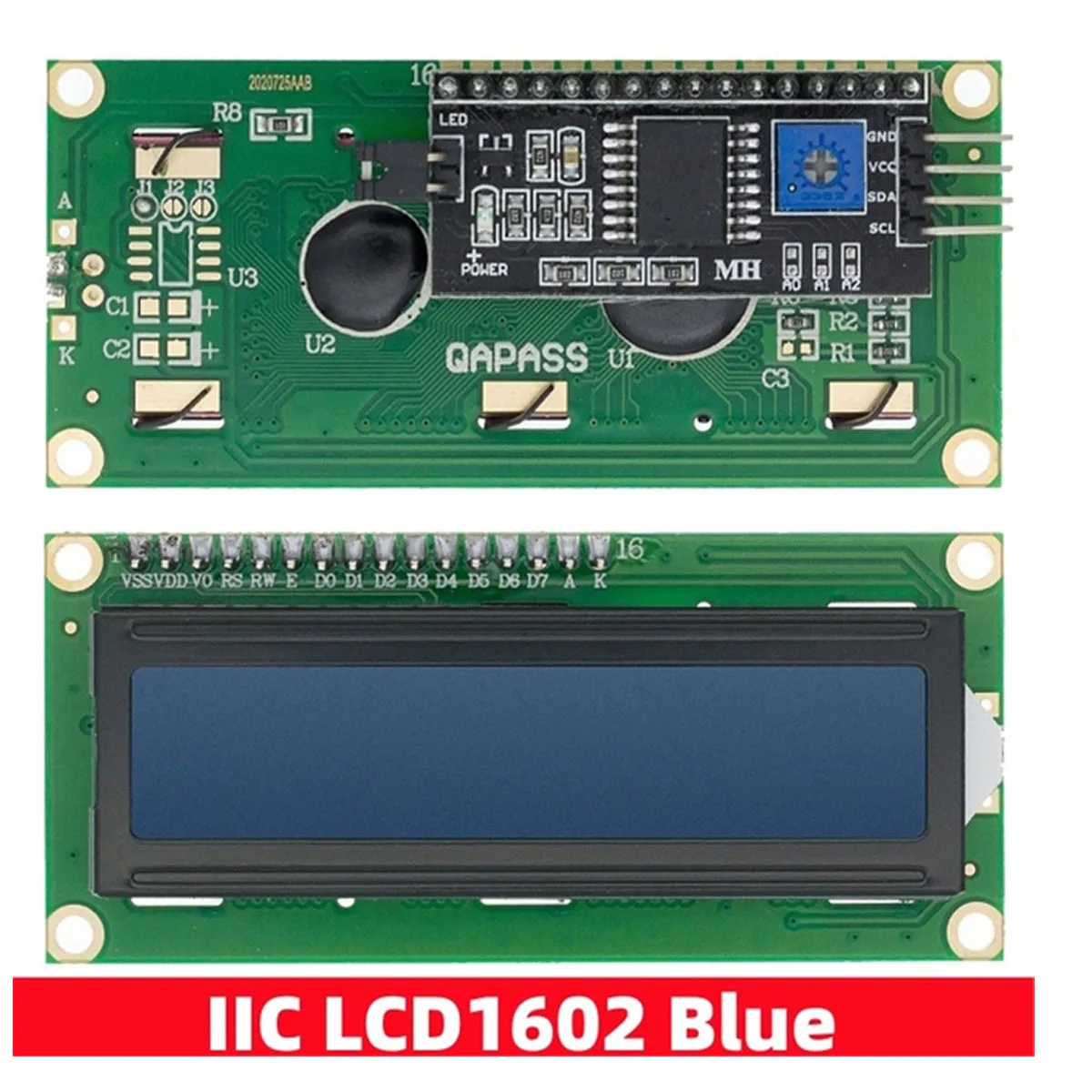 Modulo display LCD LCD1602 + scheda adattatore scheda di espansione PCF8574 Schermo blu IIC/I2C schermo verde giallo